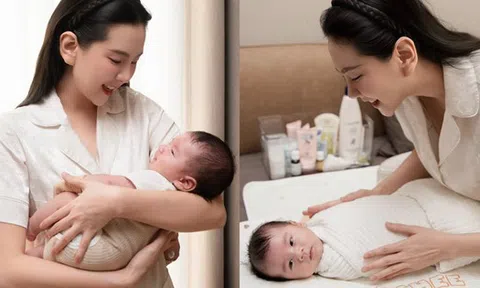 Mai Ngọc sau 2 tháng làm mẹ: Mặc đồ ngủ để mặt mộc bế con, cơ thể vẫn còn vết sẹo dài