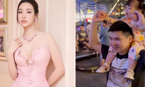 Đỗ Mỹ Linh bất ngờ vắng mặt khi chồng chủ tịch CLB Hà Nội đưa ái nữ đi chơi, một mình "cân" khối nghỉ hè
