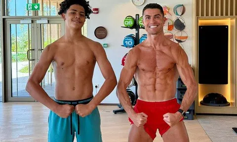 Kinh ngạc trước diện mạo con trai Ronaldo, 15 tuổi đã cao 1m85, cơ bắp không thua kém bố, hút luôn 18 triệu views