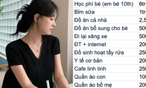 Bảng chi tiêu 13 dòng của cô vợ Hà Nội khiến dân mạng đầu hàng