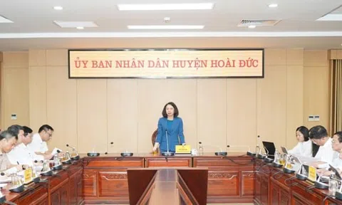Phó Chủ tịch UBND thành phố Hà Nội Vũ Thu Hà làm việc với huyện Hoài Đức về công tác sắp xếp đơn vị hành chính cấp xã