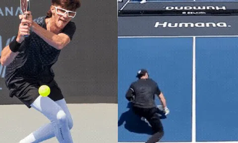 Tay vợt Pickleball "tính nóng như kem" đập nát vợt, móp cả sân tại PPA