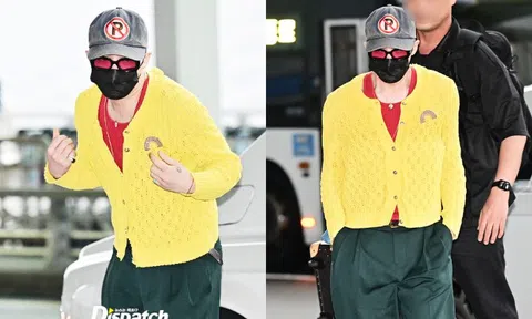 G-Dragon mặc áo đỏ - vàng khởi hành sang Việt Nam, đúng là sự tinh tế của 1 "ông hoàng Kpop"
