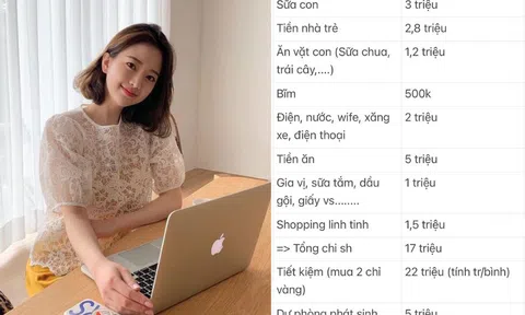 Bảng chi tiêu rất được của cặp vợ chồng dành 22 triệu/tháng mua vàng