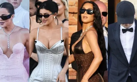 Đám cưới tỷ phú Jeff Bezos: Kim Kardashian - Kylie Jenner sexy "ná thở", Leonardo DiCaprio cúi gằm mặt khác thường