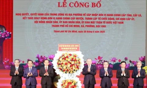 Tổng Bí thư Tô Lâm dự lễ công bố thành lập “siêu đô thị” thành phố Hồ Chí Minh