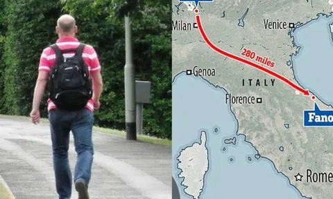 Người đàn ông đi bộ 450km sau khi cãi nhau với vợ