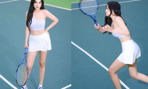 Mai Phương Thúy khoe visual trắng phát sáng trên sân tennis, đang chơi hay bỗng phải nghỉ 1 tuần vì chấn thương