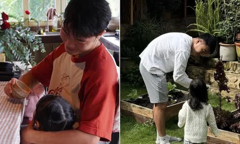 Hiếm hoi mới thấy Lương Xuân Trường đăng ảnh chụp cùng "bình rượu mơ", 2 cha con đáng yêu đến mức ai cũng muốn đẻ ngay cô con gái