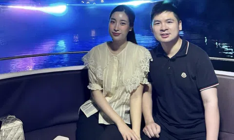 Chủ tịch Hà Nội FC tung ảnh tình tứ bên Hoa hậu Đỗ Mỹ Linh giữa đêm, visual "nàng dâu hào môn" gây sốt!