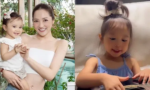 Con gái Bảo Anh 2 tuổi đàn hát cực khéo, dân tình hết lời khen ngợi