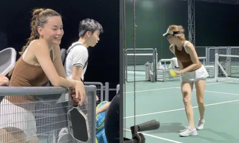 Tóm dính Hồ Ngọc Hà trên sân pickleball: Đôi "kiếm Nhật" nhìn mê tít, mặt mộc chấm vội 0 điểm!