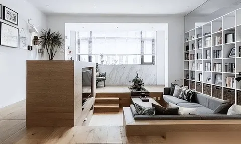 Tưởng chồng làm liều khi hạ sàn phòng khách 45 cm, ai ngờ lại tạo nên góc sống khiến ai đến cũng khen thông minh!