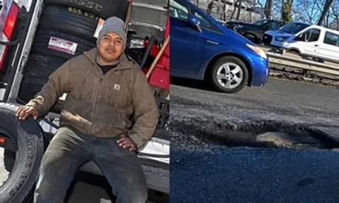 Thợ sửa xe 23 tuổi 'hốt bạc' mỗi đêm nhờ ổ gà khủng trên đường phố