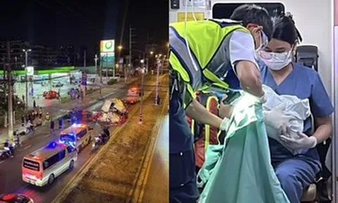 Tắc đường, người phụ nữ sinh con ngay tại cây xăng