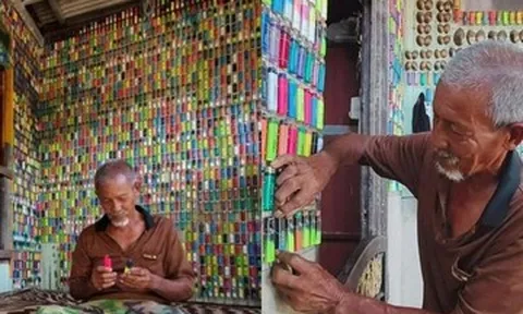 Ông lão trang trí nhà bằng 4.000 chiếc bật lửa đủ màu sắc