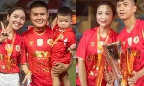 Dàn WAGs quy tụ ngày CAHN vô địch V.League: Quang Hải trao huy chương cho Chu Thanh Huyền, Võ Nhật Linh cam thường vẫn xinh!