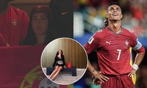 Nàng WAG Georgina diện đầm xẻ sâu nóng bỏng sang Mỹ cổ vũ Ronaldo nhưng siêu sao lại bị "tắt tiếng", bị chấm 6,3 điểm