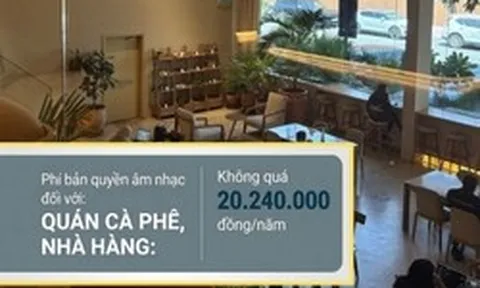 Cách tính chi phí bản quyền âm nhạc cho các quán cà phê, nhà hàng từ ngày 01/7/2026