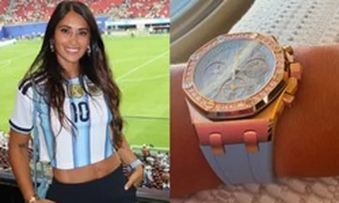 Vợ Messi đeo đồng hồ xa xỉ, khoe eo thon gợi cảm khi cổ vũ Argentina