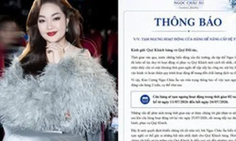 Tiệm vàng của Á hậu Hoàng Thanh Nga thông báo tạm ngừng hoạt động 2 tuần để "nâng cấp hệ thống" trước khi giám đốc bị khởi tố