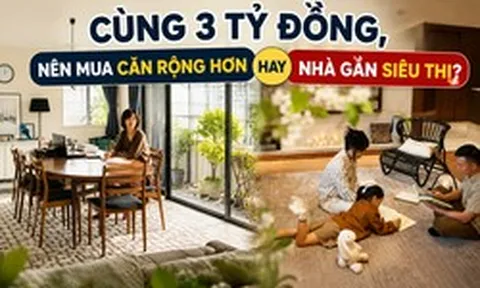 Cùng 3 tỷ đồng, nên mua căn rộng hơn hay nhà gần siêu thị? Có con nhỏ mới hiểu lựa chọn nào đáng tiền hơn