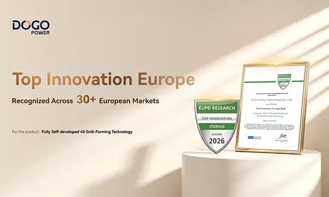 DoGo Power giành Giải thưởng Đổi mới Sáng tạo Hàng đầu 2026 của EUPD Research tại Châu Âu