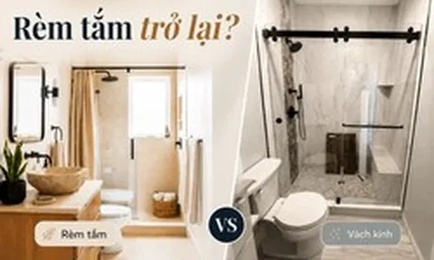 Vì sao nhiều gia đình quay lại dùng rèm tắm thay vì làm vách kính kín?