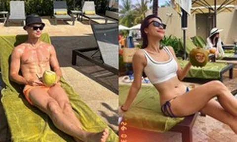 Lê Giang Patrik và MC Hoàng Oanh diện đồ đi biển nét căng như lên bìa tạp chí: Phía sau hình ảnh "bỏng mắt"