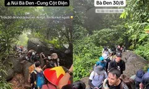 “Kẹt đường” giữa núi Bà Đen dịp 2/9: Dòng người chen kín cung trekking, nhích từng bước để lên đỉnh