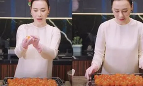 Phương Oanh khoe 100 "viên ngọc bóng bẩy béo ngậy"