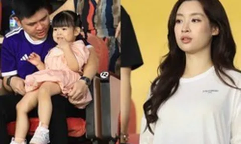 Đỗ Mỹ Linh khoe visual sáng bừng nhưng em bé 3 tuổi được chủ tịch CLB Hà Nội âu yếm bên cạnh mới chiếm spotlight