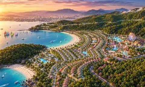 Ông Phạm Nhật Vượng đang cho xây 1 công trình "lần đầu tiên có trong hệ thống": Sử dụng quỹ đất 4,6 ha giữa Đảo Ngọc dưới chân đèo ngoạn mục nhất Việt Nam, khách đến được đón bằng xe Lạc Hồng