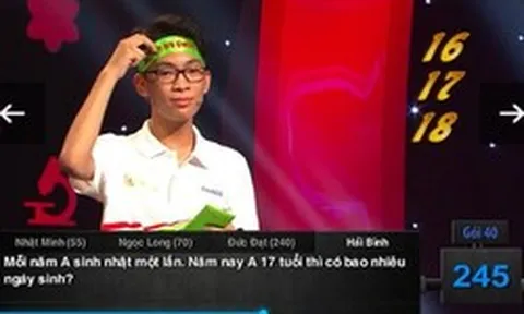 Câu hỏi đơn giản khiến cả 4 thí sinh Đường Lên Đỉnh Olympia bó tay: Người 17 tuổi có bao nhiêu ngày sinh?