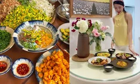 Mâm cơm nhà của người đẹp miền Tây lấy chồng Tiến sĩ, đám cưới đeo 13 cây vàng