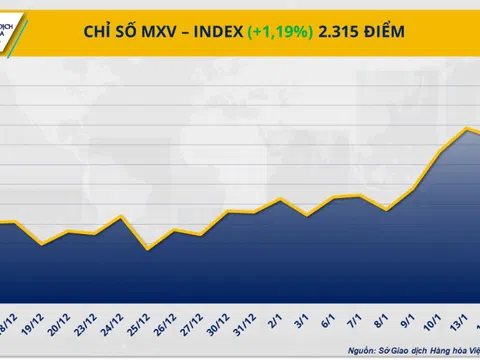 Chỉ số MXV-Index quay đầu leo lên mức cao nhất trong hơn 7 tháng