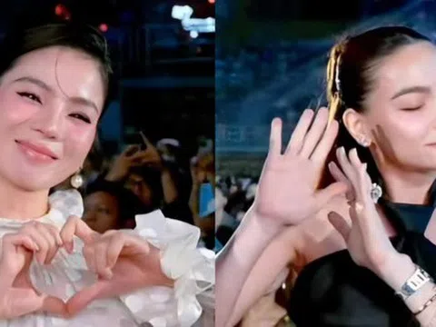 Lệ Quyên và "Hồ Ngọc Hà" tay bắt mặt mừng rôm rả trên thảm đỏ, chuyện gì đây?