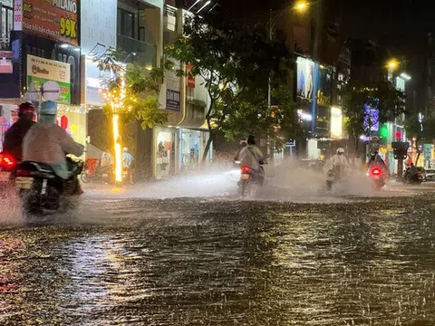 Mưa lớn do bão số 1, nhiều tuyến phố Đà Nẵng ngập cục bộ trong đêm