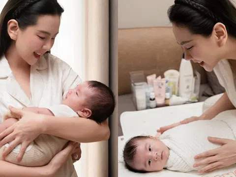Mai Ngọc sau 2 tháng làm mẹ: Mặc đồ ngủ để mặt mộc bế con, cơ thể vẫn còn vết sẹo dài