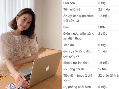 Bảng chi tiêu rất được của cặp vợ chồng dành 22 triệu/tháng mua vàng