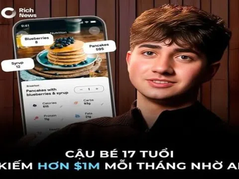 17 tuổi, chàng trai kiếm 1,12 triệu USD/tháng, trả lương cho 12 nhân viên nhờ một App AI
