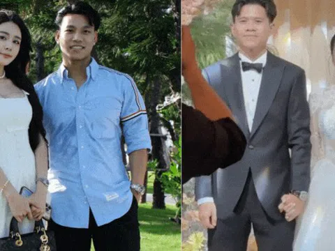 Văn Thanh tình tứ bên bạn gái "trâm anh thế phiệt", gây chú ý ở lễ cưới tuyển thủ Việt Nam và mẹ đơn thân