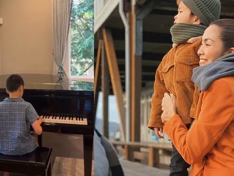 Tình cờ chia sẻ đoạn video "cậu cả" học piano, Tăng Thanh Hà hé lộ cách rèn luyện "người thừa kế" chuẩn phong cách hào môn