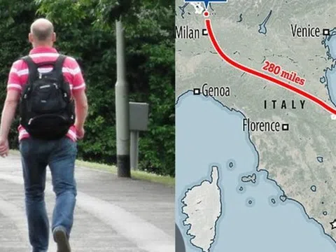 Người đàn ông đi bộ 450km sau khi cãi nhau với vợ