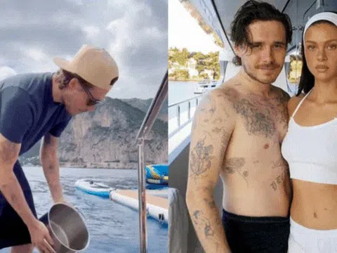 Cậu cả nhà Beckham khiến netizen "kinh hãi" vì 1 hành động khó tin trên du thuyền sang chảnh