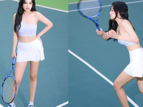 Mai Phương Thúy khoe visual trắng phát sáng trên sân tennis, đang chơi hay bỗng phải nghỉ 1 tuần vì chấn thương