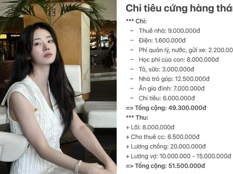 Bảng chi tiêu gần 50 triệu của vợ chồng ở TP.HCM khiến dân mạng ngơ ngác: “Ủa có nhà sao không ở?”