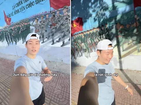 Khách Hàn nhận “cơn mưa” lời khen khi nói điều cảm động về người Việt trước bức tranh diễu binh hot nhất TP.HCM