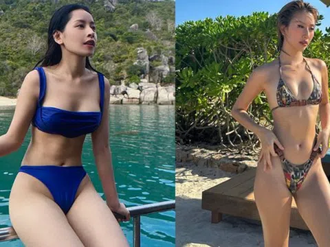 Đôi bạn "gương vỡ lại lành" đọ bikini: Chi Pu khoe body nuột nà, Quỳnh Anh Shyn "flex" cơ bụng số 11