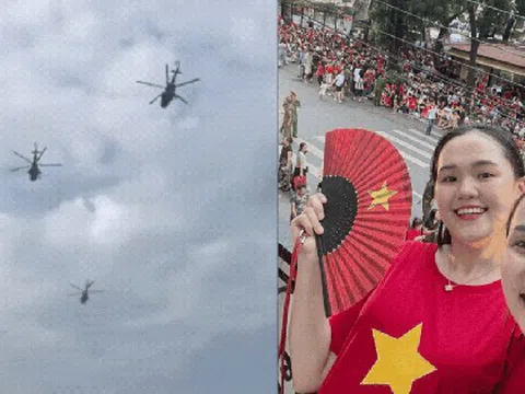 Vợ Văn Quyết háo hức khoe góc ngắm máy bay, trực thăng ngày tổng hợp luyện lần 2, tự hào quá Việt Nam ơi!